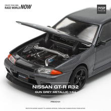 Load image into Gallery viewer, POPRACE 1/64 Nissan Skyline GT-R R32 Gun Grey Metallic