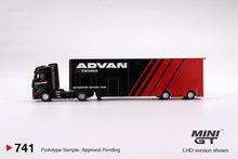 Load image into Gallery viewer, (Preorder) Mini GT 1:64 Mercedes-Benz Actros w/ Racing Transporter “ADVAN”