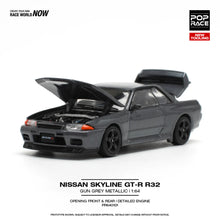 Load image into Gallery viewer, POPRACE 1/64 Nissan Skyline GT-R R32 Gun Grey Metallic