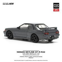 Load image into Gallery viewer, POPRACE 1/64 Nissan Skyline GT-R R32 Gun Grey Metallic