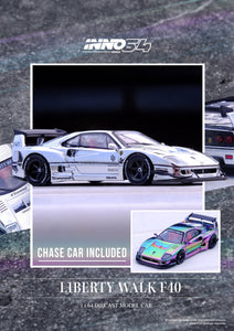 INNO64 1/64 LBWK F40 Liberty Walk Silver Chrome Beijing Exclusive