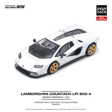 (Pre order) POPRACE 1/64 LAMBORGHINI COUNTACH LPI 800-4 BIANCO SIDERALE