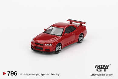 (Preorder) Mini GT 1:64 Nissan Skyline GT-R (R34) V-Spec Active Red- Mijo Exclusives