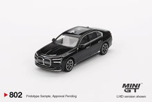 Load image into Gallery viewer, (Preorder) Mini GT 1:64 BMW i7 eDrive50 Black Sapphire