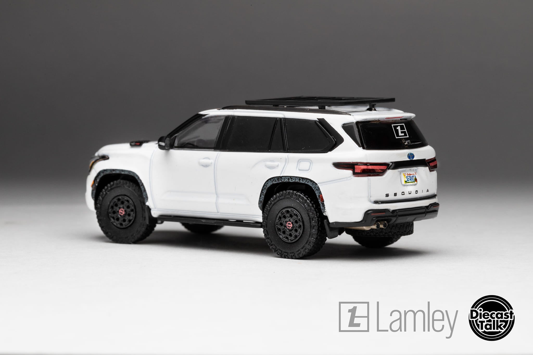 DiecastTalk x Lamley GCD 1/64 Toyota Sequoia TRD PRO Ice Cap White Ltd