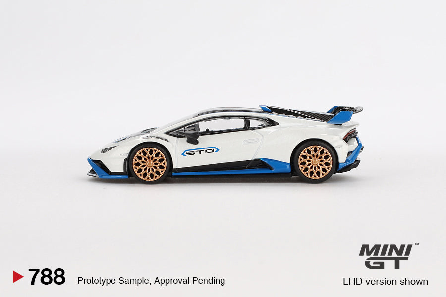 Mini GT 1:64 Lamborghini Huracán STO – Bianco Asopo