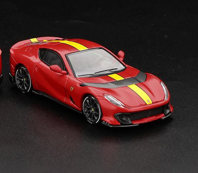 BBR Models 1:64 Ferrari 812 Competizione F1-75  Matte Red w/ Yellow Stripe  Hobby Expo China Exclusive 2025