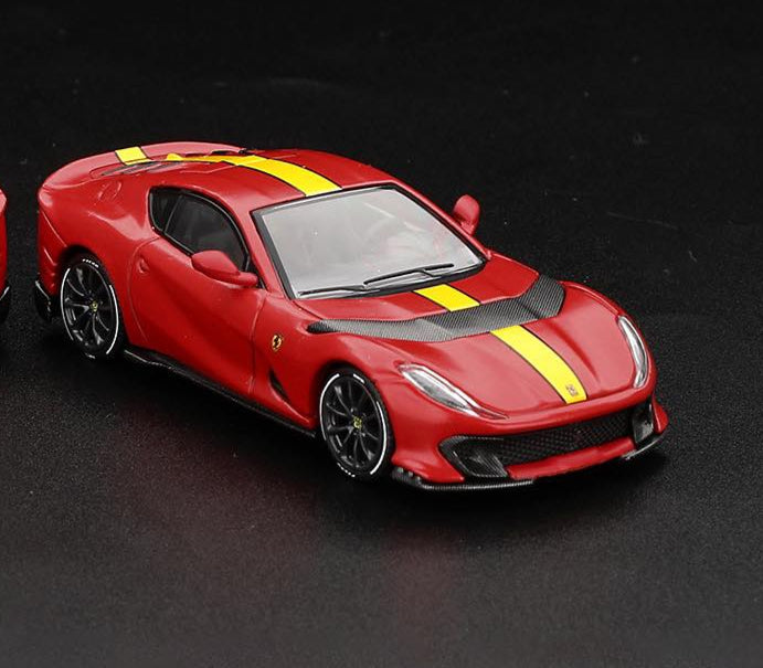 BBR Models 1:64 Ferrari 812 Competizione F1-75  Matte Red w/ Yellow Stripe  Hobby Expo China Exclusive 2025