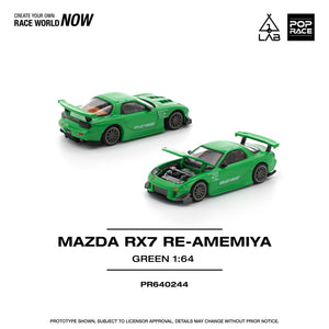 Poprace 1/64 MAZDA RX7 RE-AMEMIYA GREEN SGTVI TAIWAN EDITION