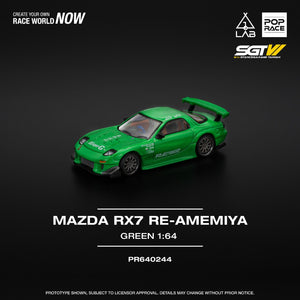 Poprace 1/64 MAZDA RX7 RE-AMEMIYA GREEN SGTVI TAIWAN EDITION