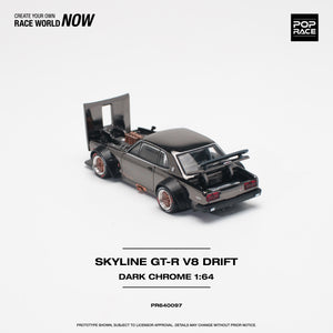 POPRACE 1/64 Nissan SKYLINE GT-R V8 DRIFT (HAKOSUKA) Black Chrome