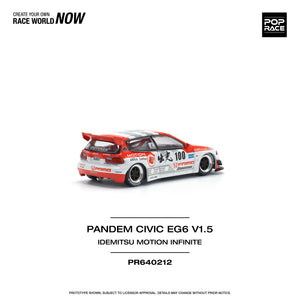 (Pre order) POPRACE 1/64 HONDA PANDEM CIVIC EG6 v1.5 IDEMITSU MOTION INFINITE