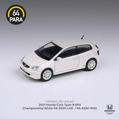 Para64 1:64 Honda Civic Type-E EP3 ‘2001 – Championship White – PA-55341/WHITE