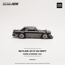 Load image into Gallery viewer, POPRACE 1/64 Nissan SKYLINE GT-R V8 DRIFT (HAKOSUKA) Black Chrome