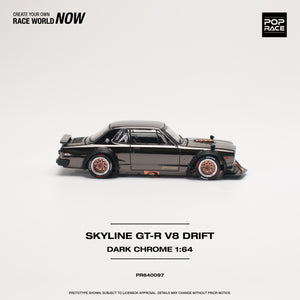 POPRACE 1/64 Nissan SKYLINE GT-R V8 DRIFT (HAKOSUKA) Black Chrome