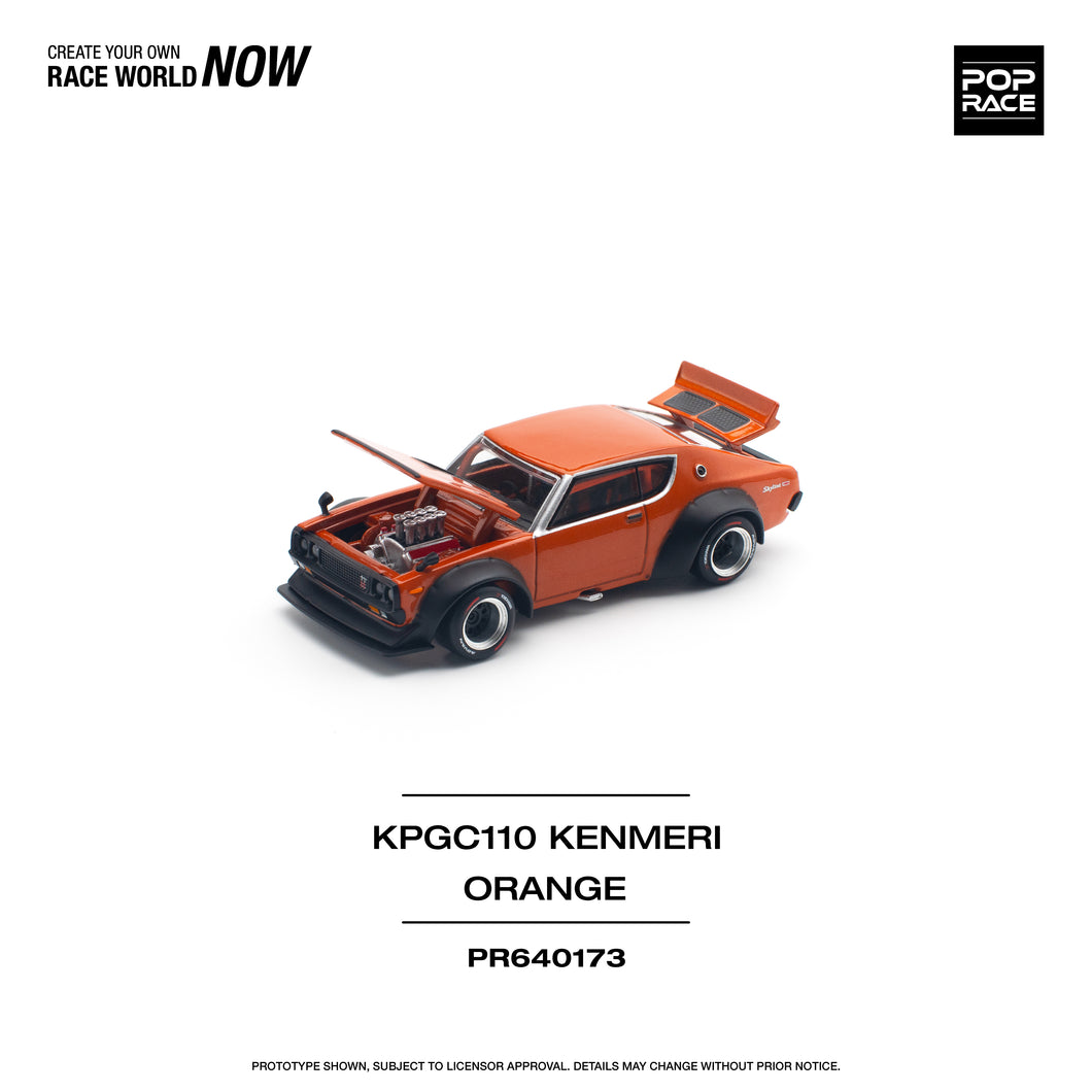 (Pre order) POPRACE 1/64 Nissan SKYLINE GT-R V8 DRIFT (KENMERI) ORANGE