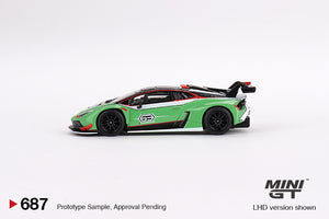 (Preorder) Mini GT 1:64 Lamborghini Huracan GT3 EVO2 Presentation Green – MiJo Exclusives