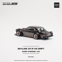 Load image into Gallery viewer, POPRACE 1/64 Nissan SKYLINE GT-R V8 DRIFT (HAKOSUKA) Black Chrome