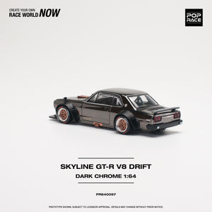 POPRACE 1/64 Nissan SKYLINE GT-R V8 DRIFT (HAKOSUKA) Black Chrome