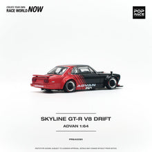 Load image into Gallery viewer, Pop Race 1/64 Nissan Skyline GT-R V8 Drift Hakosuka Advan PR640081