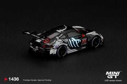 Mini GT 1:64 Porsche 911 GT3 R (992) #77 AO Racing "Skeleton Rexy" 2026 IMSA Petit Le Mans