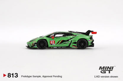 Mini GT 1:64 Lamborghini Huracán GT3 EVO2 #63 Iron Lynx IMSA 2023 Daytona 24 Hrs.