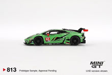 Load image into Gallery viewer, (Preorder) Mini GT 1:64 Lamborghini Huracán GT3 EVO2 #63 Iron Lynx IMSA 2023 Daytona 24 Hrs.