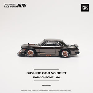 POPRACE 1/64 Nissan SKYLINE GT-R V8 DRIFT (HAKOSUKA) Black Chrome