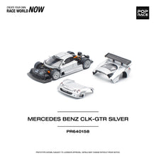 Load image into Gallery viewer, (Pre order) POPRACE 1/64 MERCEDES-BENZ AMG CLK GTR – SILVER