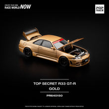 Load image into Gallery viewer, (Pre order) POPRACE 1/64 NIssan TOP SECRET GT-R R33 - GOLD