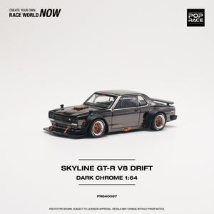 POPRACE 1/64 Nissan SKYLINE GT-R V8 DRIFT (HAKOSUKA) Black Chrome