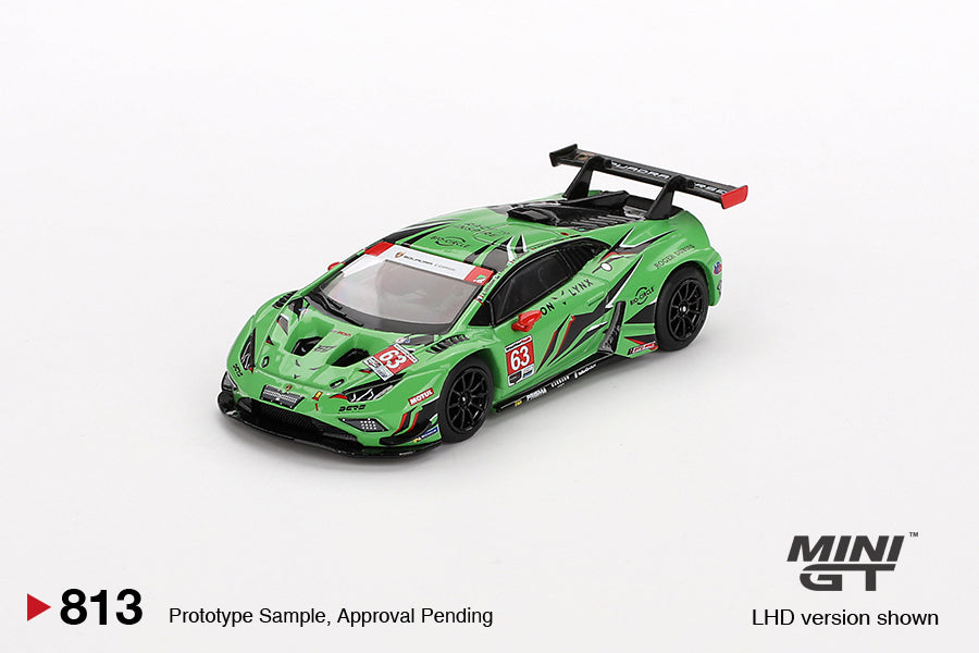 Mini GT 1:64 Lamborghini Huracán GT3 EVO2 #63 Iron Lynx IMSA 2023 Daytona 24 Hrs.