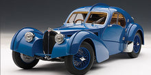 Load image into Gallery viewer, AUTOart 1:18 1938 BUGATTI 57 SC ATLANTIC - BLUE WITH BLUE METAL WIRE-SPOKE WHEELS