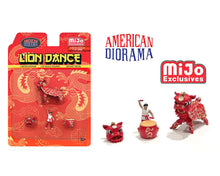 Load image into Gallery viewer, American Diorama 1:64 Mijo Exclusive Figures Lion Dance Set – Red – Limited 2,400 Set