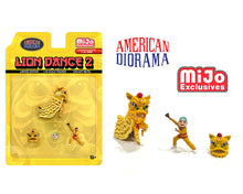 Load image into Gallery viewer, American Diorama 1:64 Mijo Exclusive Figures Lion Dance Set 2 – Yellow – Limited 2,400 Set