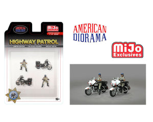 (Preorder) American Diorama 1:64 Mijo Exclusive Figures Highway Patrol Police Motorcycles 3,600 Set