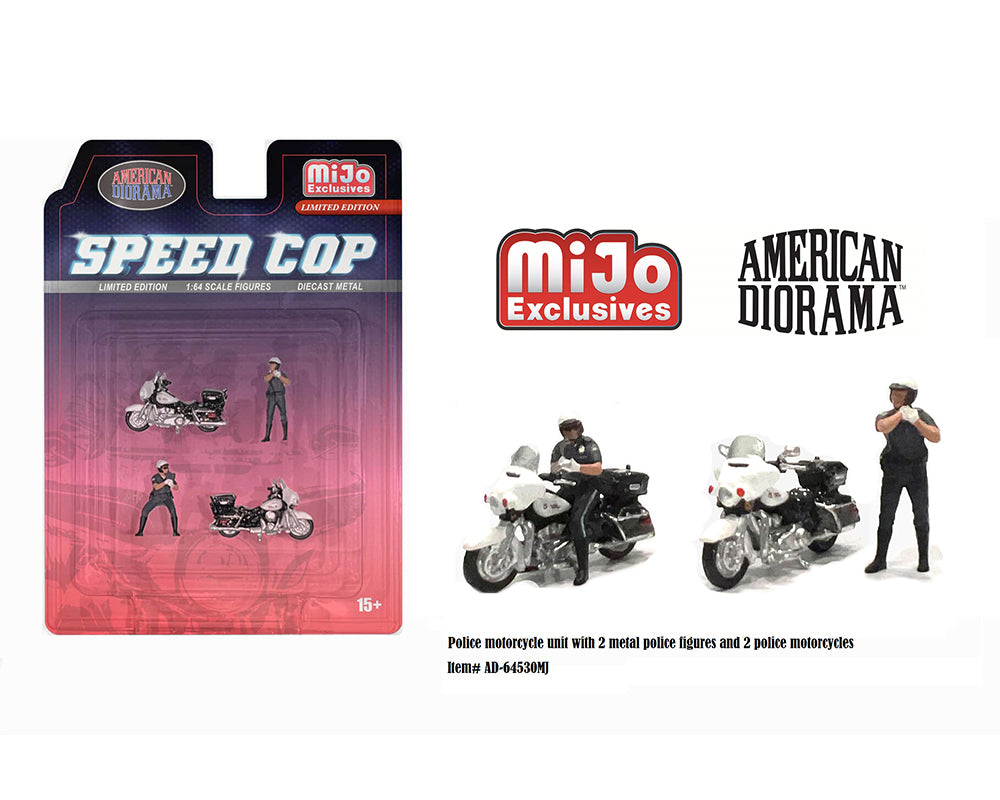 (Preorder) American Diorama 1:64 Figures Speed Cop Police Motorcycles – MiJo Exclusives Limited