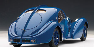 AUTOart 1:18 1938 BUGATTI 57 SC ATLANTIC - BLUE WITH BLUE METAL WIRE-SPOKE WHEELS