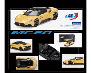 (Preorder) BBR Models 1:64 Maserati MC20 Giallo Genio