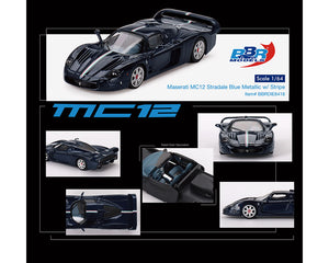 (Preorder) BBR Models 1:64 Maserati MC12 Stradale – Blue Metallic w/ Stripe