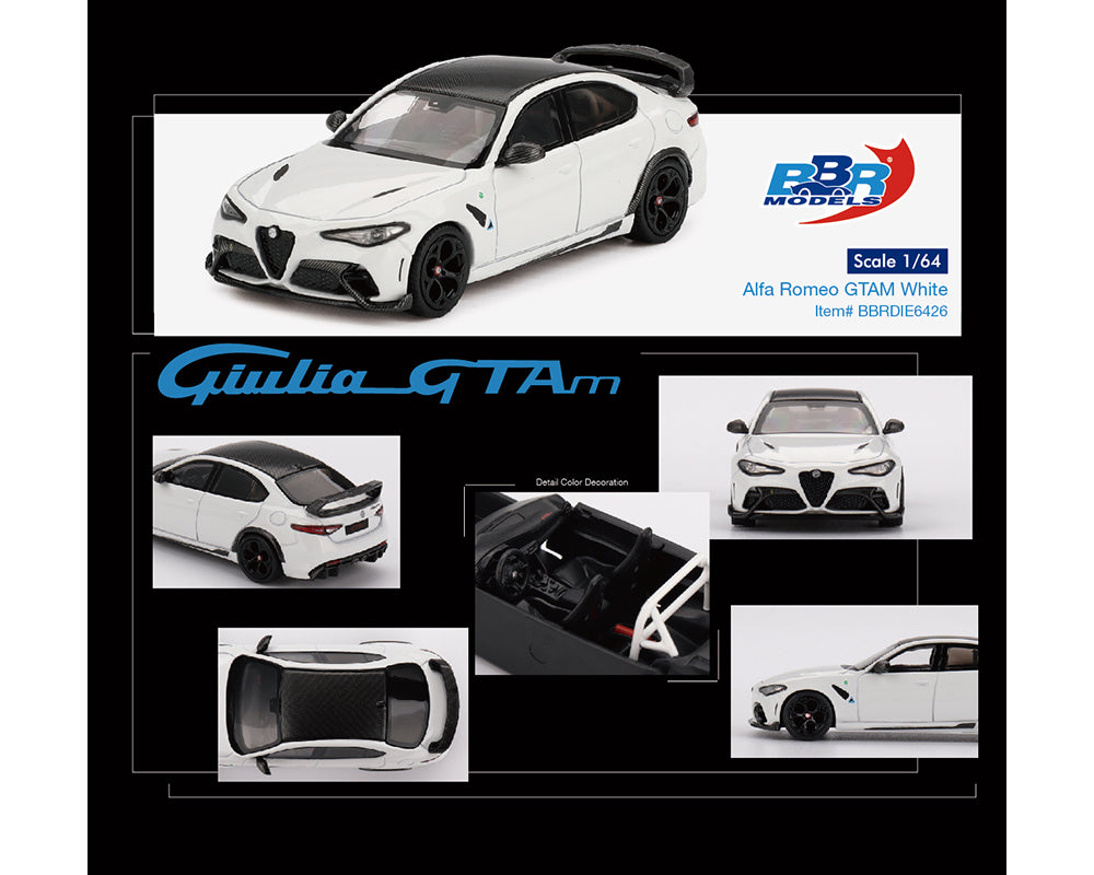 (Preorder) BBR Models 1:64 Alfa Romeo Giulia GTAm – White