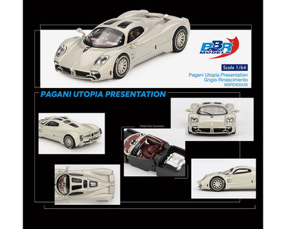 BBR Models 1:64 Pagani Utopia Presentation Grigio Rinascimento – Limited Edition