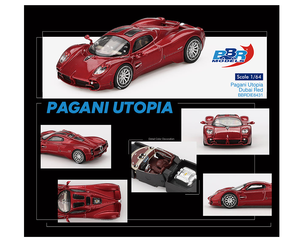 (Preorder) BBR Models 1:64 Pagani Utopia Dubai Red– Limited Edition