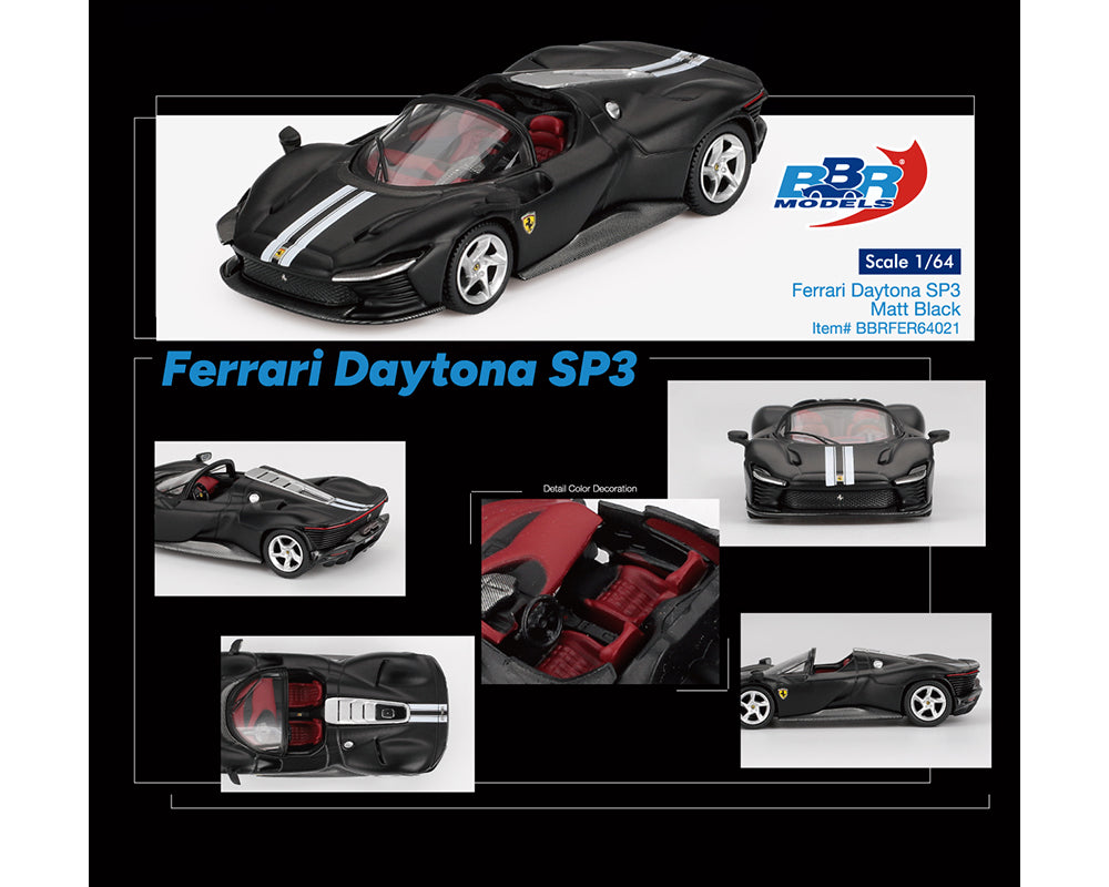 (Preorder) BBR Models 1:64 Ferrari Daytona SP3 – Matt Black – Limited Edition
