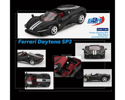(Preorder) BBR Models 1:64 Ferrari Daytona SP3 – Matt Black – Limited Edition