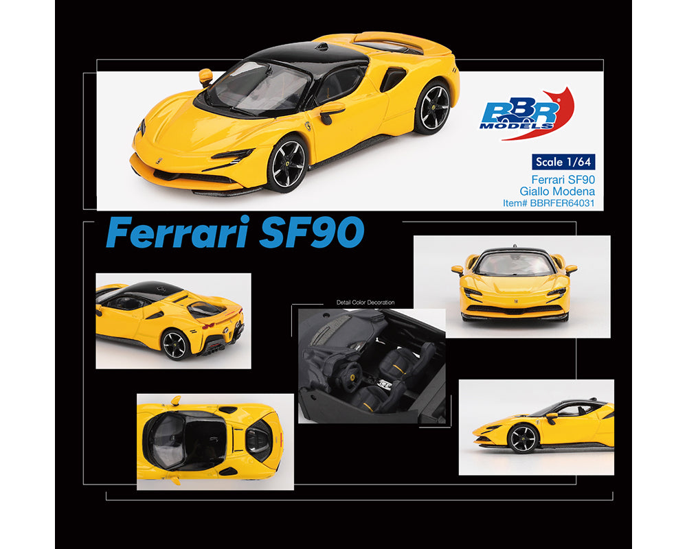 BBR Models 1:64 Ferrari SF90 – Giallo Modena Yellow – Limited