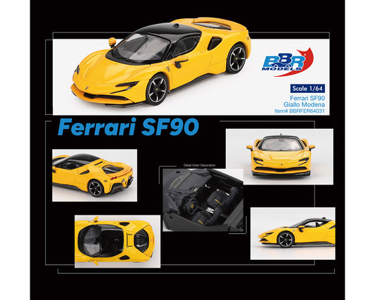 BBR Models 1:64 Ferrari SF90 – Giallo Modena Yellow – Limited Edition
