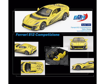 (PRE-ORDER) BBR Models 1:64 Ferrari 812 Competizione Tailor Made – Matte Yellow – Limited Edition