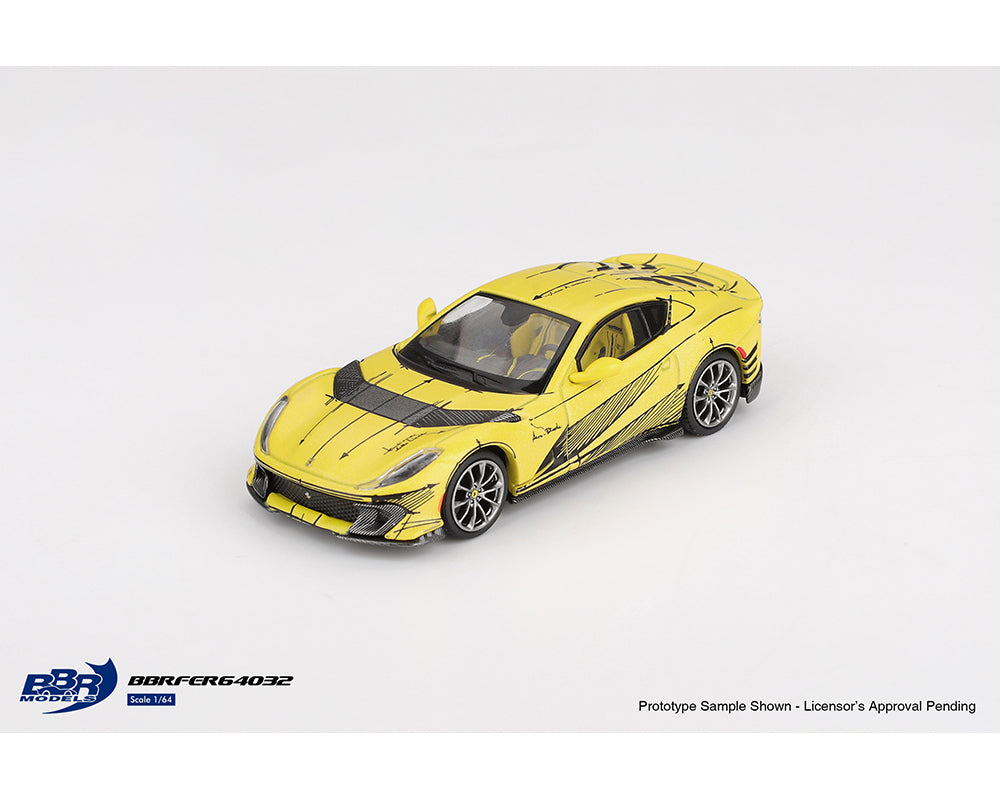 (PRE-ORDER) BBR Models 1:64 Ferrari 812 Competizione Tailor Made – Matte Yellow – Limited Edition