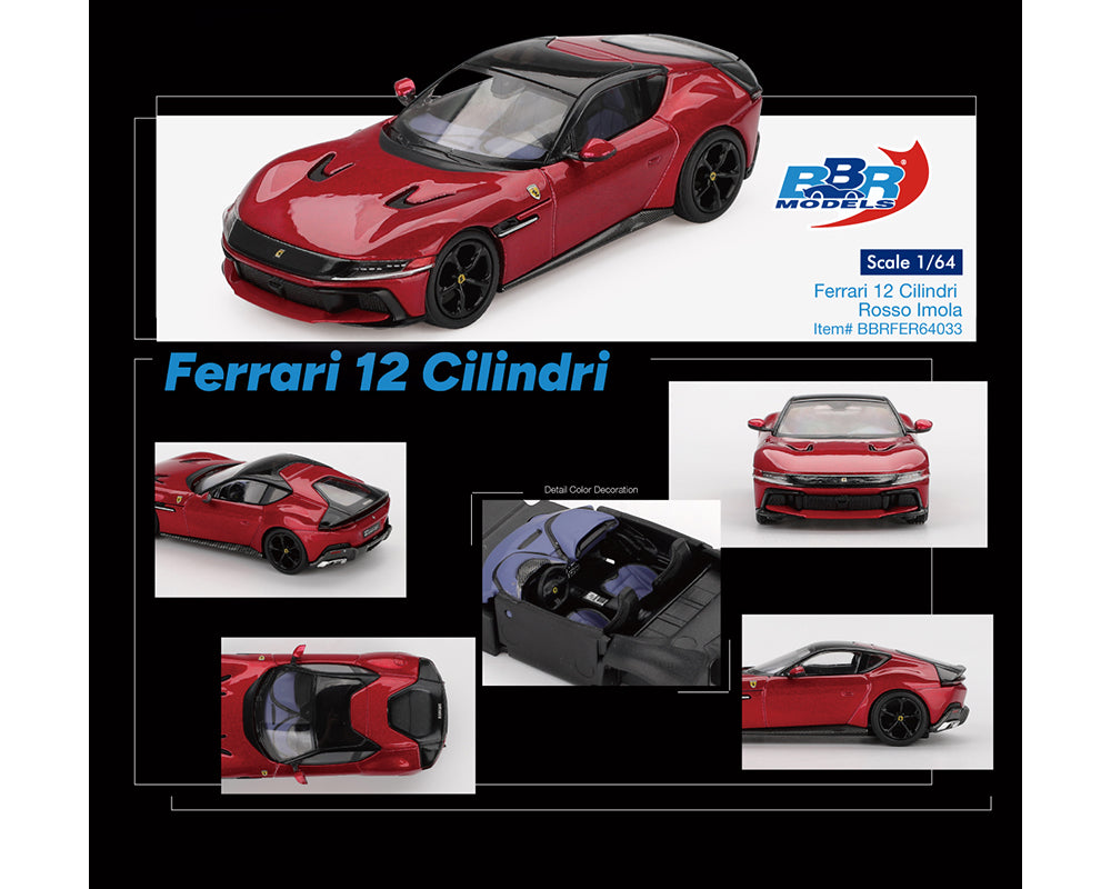 Preorder) BBR Models 1:64 Ferrari 12 Cilindri – Rosso Imola